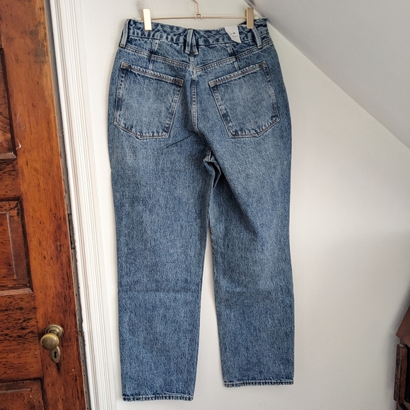 GOOD AMERICAN Good 90's Duster High Rise Jean Distressed Blue950 NEW Size 12 - Picture 8 of 11